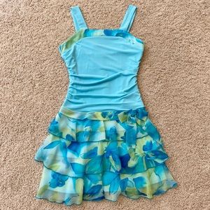 Blue green girls dress size 14